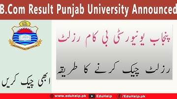 B Com Result 2023 Punjab University Part 1 and 2 Announced