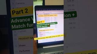 💯Advance VLookup function + Match function ✅#excel #vlookup #advancevlookup #viral #shorts #match