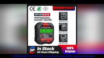HABOTEST HT107 Socket Tester Pro Voltage Test RCD 5/30mA Socket Detector Ground Zero Line Plug Polar