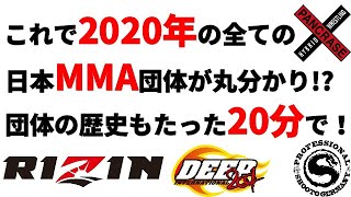 【再】「RIZINだけじゃない」日本の全てのプロ総合格闘技団体が丸分かり!? (2020年版)現･王者も網羅(※概要欄に注記)。MMAを見始めて間もない人にもオススメ！