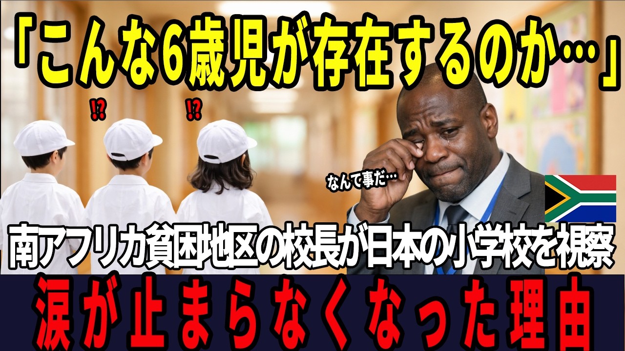 【海外の反応】「こんな6歳児が存在するのか…」南アフリカ貧困地区の校長が日本の小学校で目撃したある光景に涙が止まらなくなった理由
