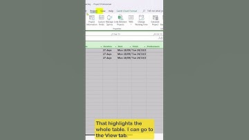Hoe u snel alle taken in MS Project kunt weergeven #microsoftproject #msproject