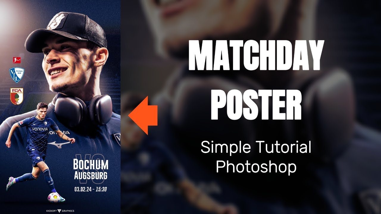 Photoshop tutorial - Football Matchday poster - Simple design - YouTube