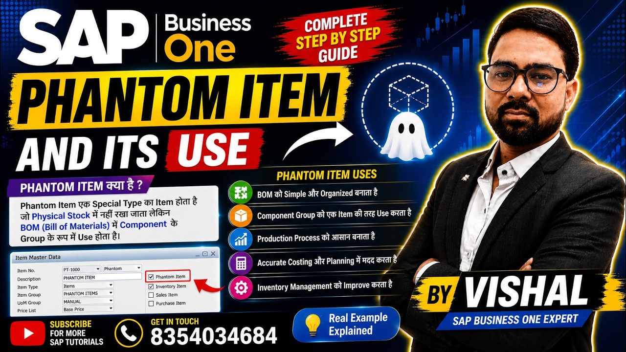 Phantom Item and Phantom Item Bom In SAP Business One - YouTube