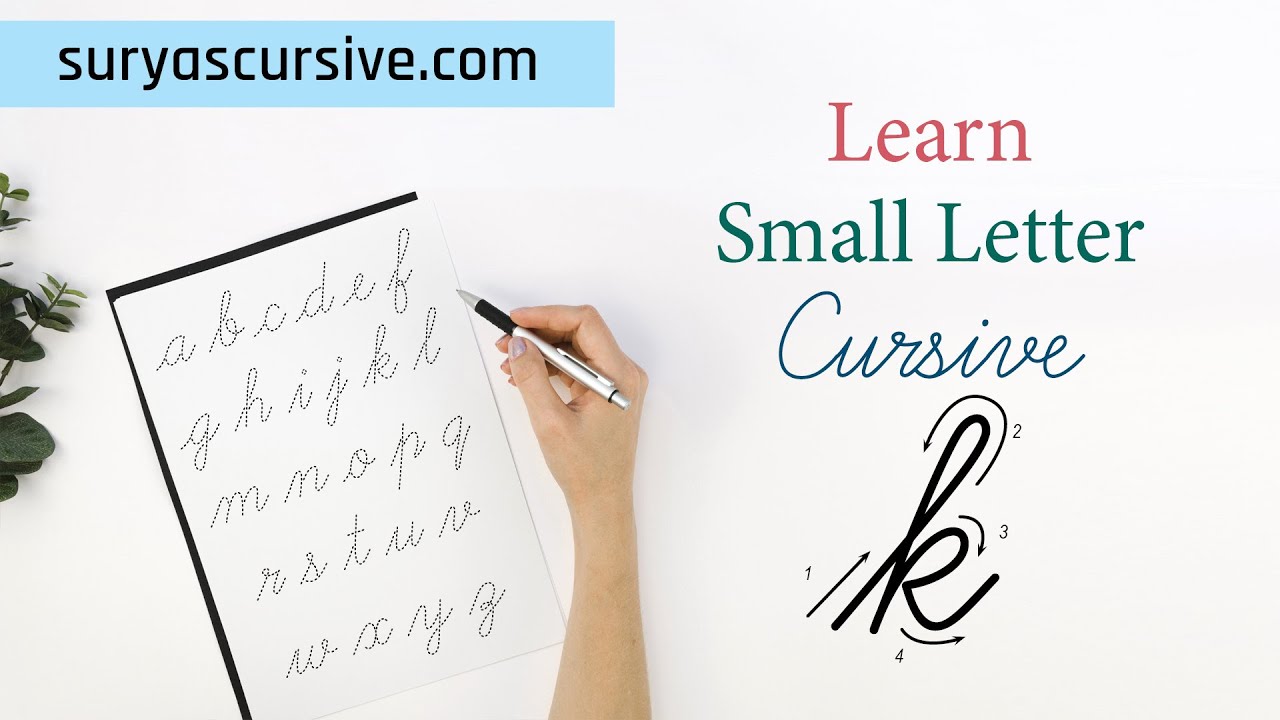 Small Letter "k" in Cursive | SuryasCursive.com