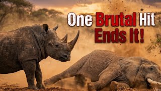7-Ton Elephant vs Angry Rhino — You Won’t Believe What Happens!  #animals #elephant 