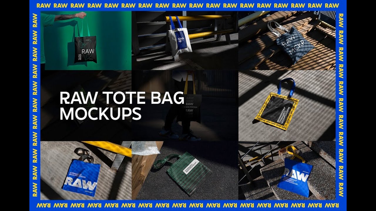 Tote Bag Mockups Kit - Raw Series Graphic Download