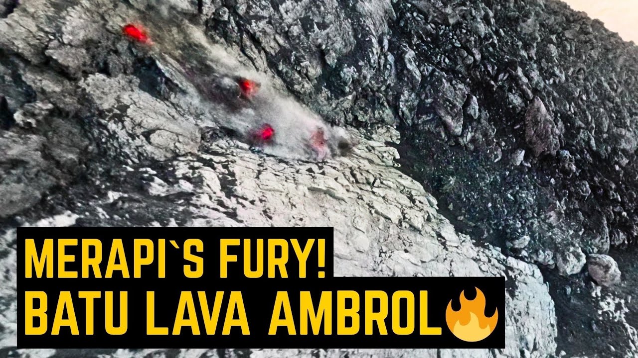 Guguran Lava Menyala Merapi 🌋 – 🔥 Giant Rockfalls Captured by FPV Drone
