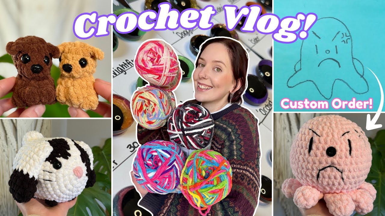 Проведите неделю со мной! Поставки пряжи, индивидуальные заказы и безопасные глазки! | Видеоблог ...