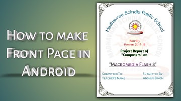 How to make Front page in Android Mobile