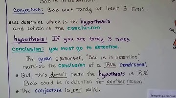 Geometry 2.3a, Using Deductive reasoning to verify conjectures