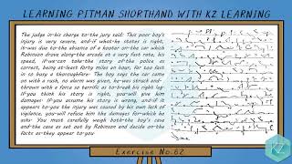 Pitman Shorthand - Exercise No.82 Dictation (95 WPM) - KZ Learning