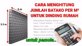 Cara menghitung jumlah batako per m²