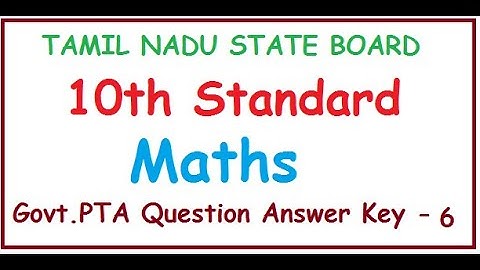 10th Maths Govt. PTA Question Answer Key Set -6
