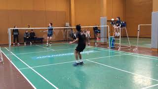 Victor Kauffmann tricks and nice shots - men's singles badminton match in Gentofte