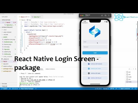 React Native Login Screen - package - YouTube