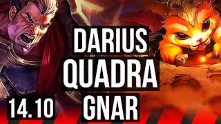 DARIUS vs GNAR (TOP) | Quadra, 8 solo kills, 800+ games, Godlike | EUW Master | 14.10