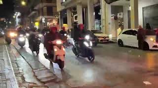 Μοτοπορεία διανομέων στο κέντρο της Πάτρας