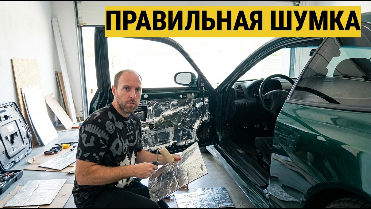 ПРАВИЛЬНАЯ шумоизоляция ДВЕРЕЙ и КАПОТА автомобиля // Виброизоляция без ...