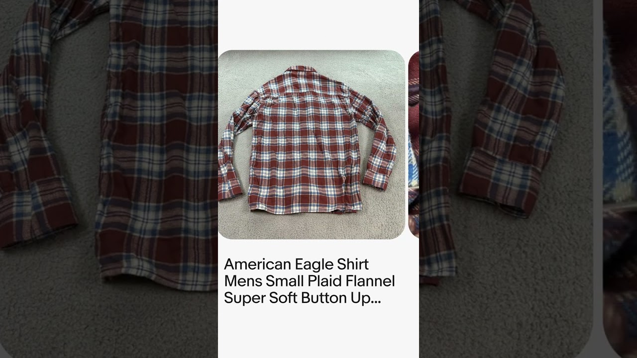 American Eagle Shirt Mens Small Plaid Flannel Super Soft Button Up Casual