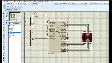 Dot matrix practical using proteus 8 and pic16f877A
