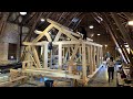 Northmen Guild&#39;s Timber Framing Course. Frame rising timelapse