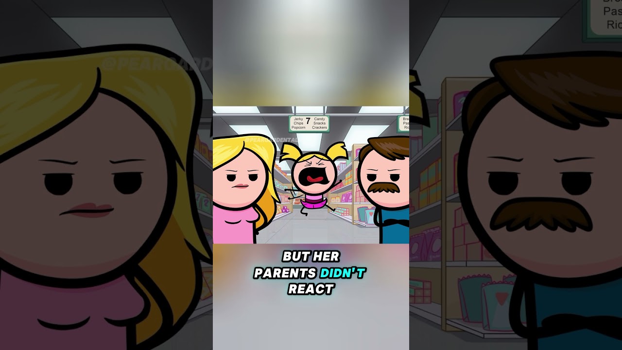 The little girl suddenly turned into a fish.