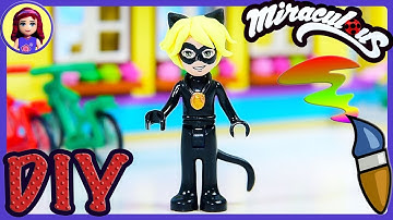 Lego Cat Noir Minidoll Custom Miraculous Ladybug Makeover DIY Craft Tutorial