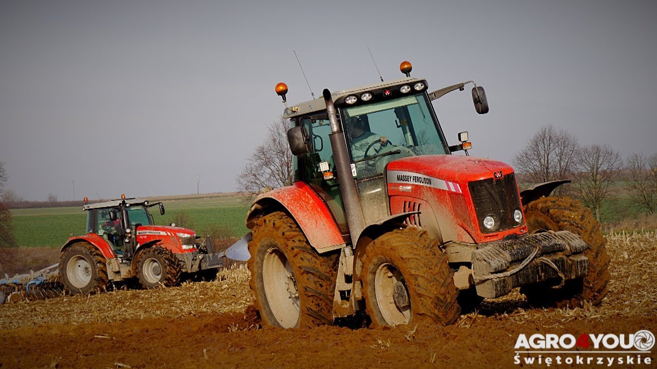 Mroźny Poranek w Świętokrzyskim [Gopro4] Orka & Talerzowanie 2x Massey Ferguson 7618 6485 2x Lemken
