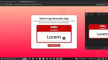 Name Tag Generator Using HTML, CSS and JavaScript with Source Code
