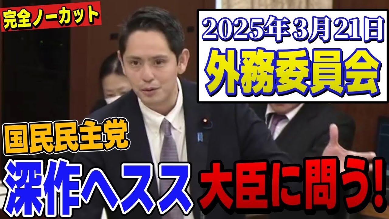 【国民民主党】深作ヘスス 外務委員会で日米関係について大臣に質問