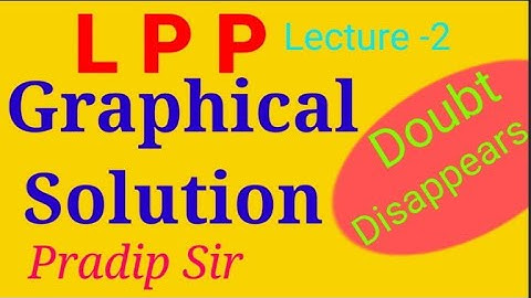 LPP-2/Graphical Solution of LPP by Pradip Sir/12th Math CBSE CHSE Classes