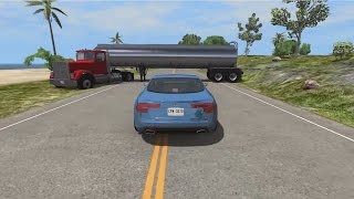 BeamNG drive - Крушение Машин под Грузовым трейлером BeamNG drive - Крушение Машин под Грузовым трейлером