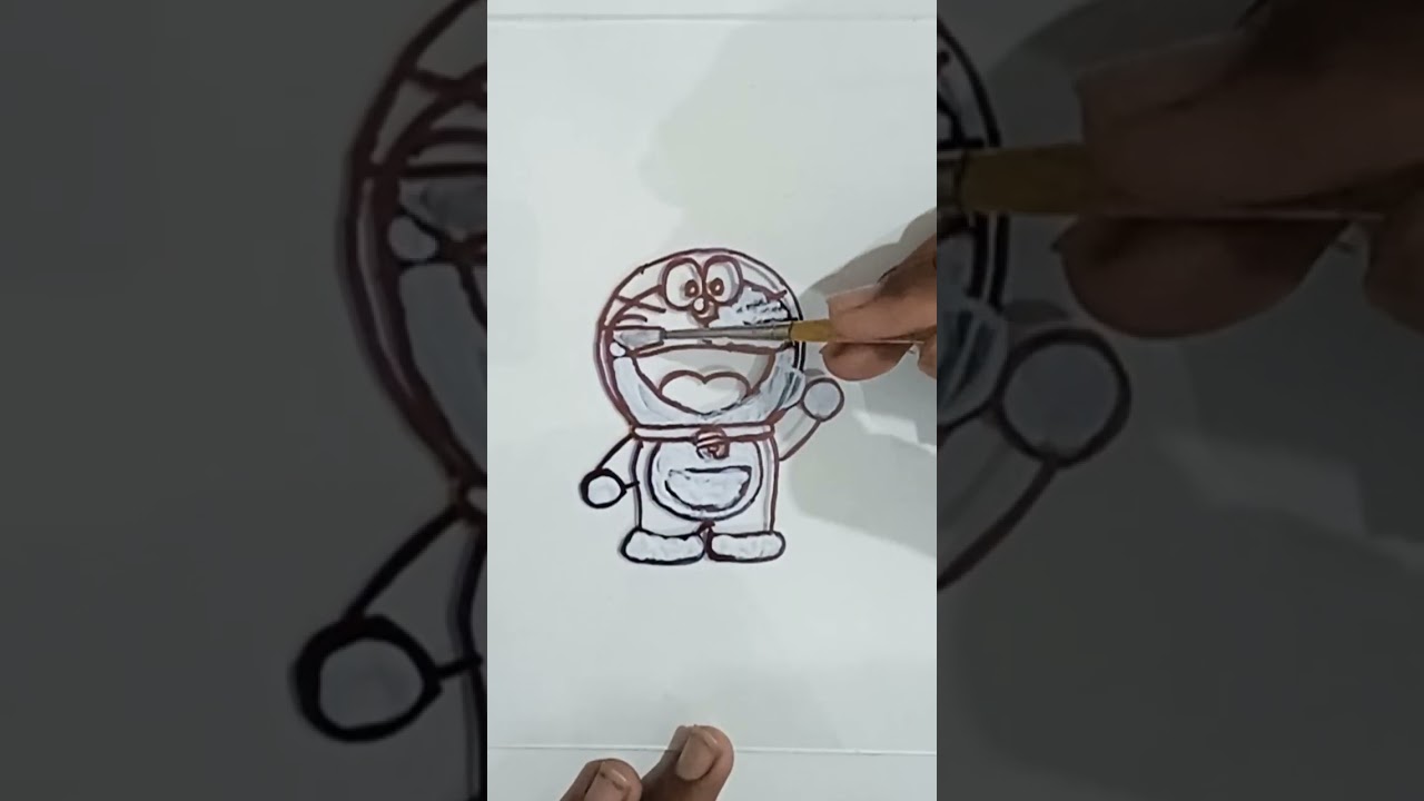 doraemon glass painting