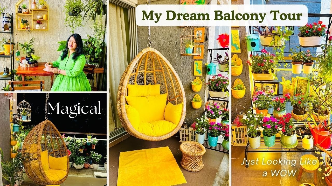 Diwali Balcony Tour & Organization Ideas | DIY Decor With Lights / Terrace Garden Decorating Tips