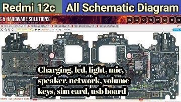 Mi Redmi Note 12c All Schematic Diagram, Charging Lcd light, lcd, mic, speaker, network, volume keys