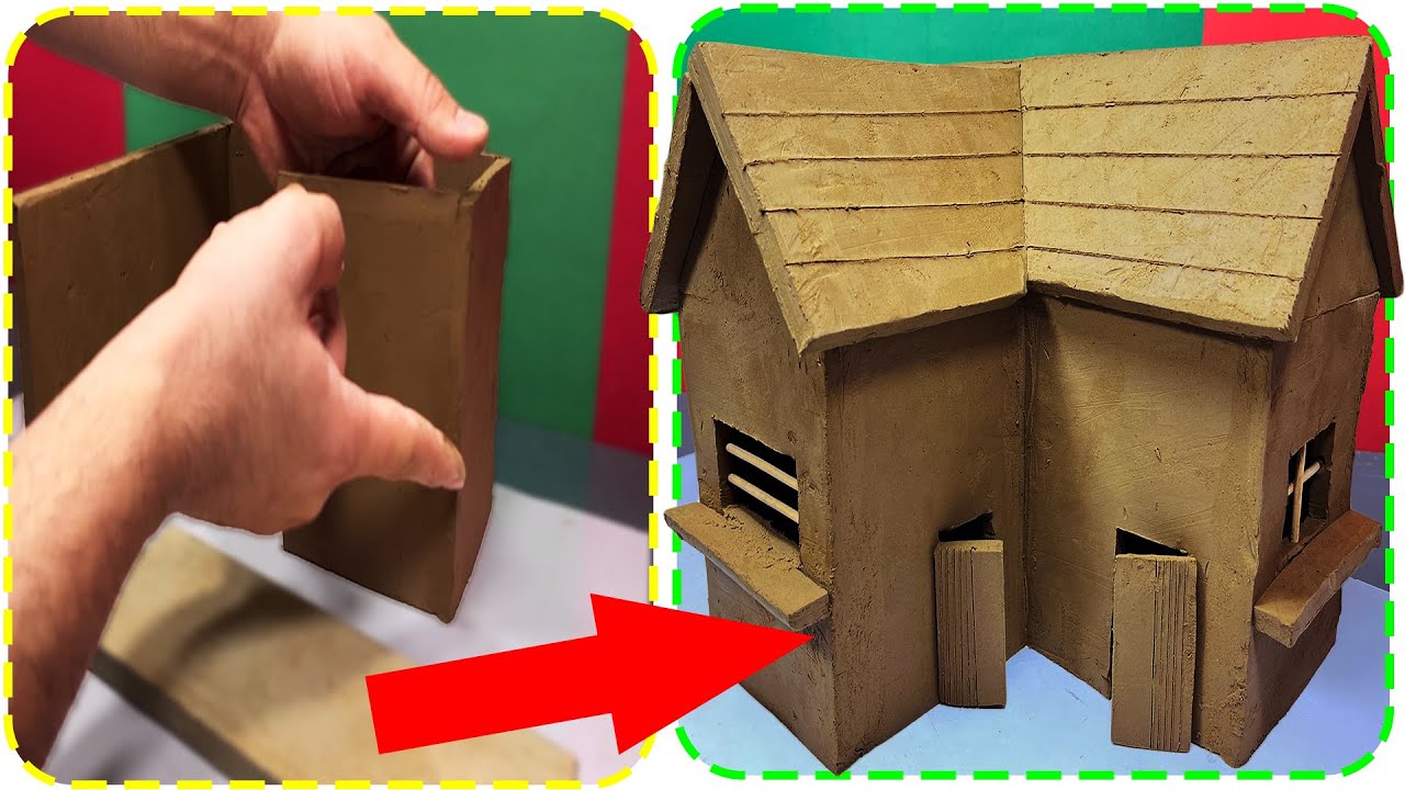 Building a Beautiful Miniature Mud House with a Gable Roof #29