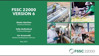 FSSC Insights Webinar : FSSC 22000 V6 (2023)