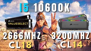i5 10600K - 3200MHz CL14 vs 2666MHz CL18 RAM Test in 7 Games