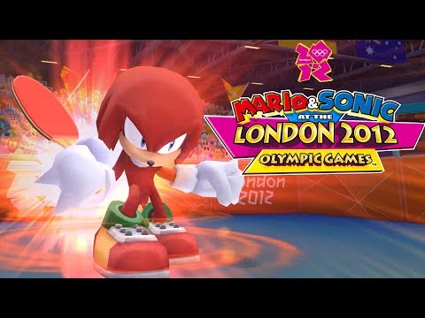 Mario & Sonic At The London 2012 Olympic Games Table Tenis #33 With Knuckles (COM Hard) Gameplay