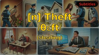 [n] Theft meaning (stealing) with 5 examples