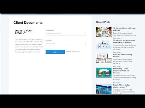 Client Document Portal / File Share for Websites