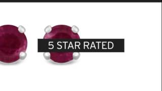 1/2ct Natural Ruby Stud Earrings in Sterling Silver - SuperJeweler.com