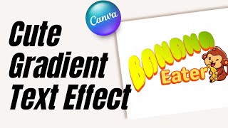 3D gradient text effect in Canva Tutorial - Cute Funny typography art for game tittle