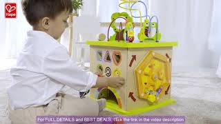 Country Critters Wooden Activity Play Cube by Hape | Wooden Learning Puzzle Toy for Toddlers