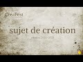 Crafest 2020 2021  sujet de cration