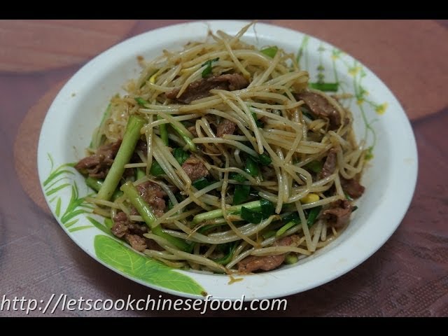 Hong Kong Recipe：Stir-fried Soybean Sprouts with Beef | LetsCookHongKongFood