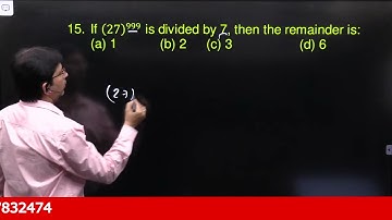If (27)^999 is divided by 7, then the remainder is: