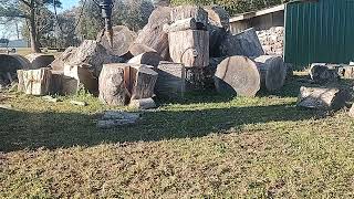 Chinese mini excavator wood splitter first use