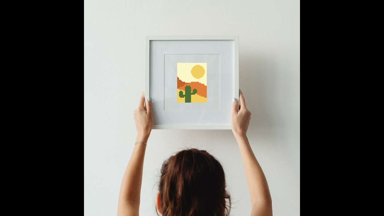 Create a Tiny Desert Landscape With This Cross Stitch Pattern #crossstitchpatterns #crossstitch